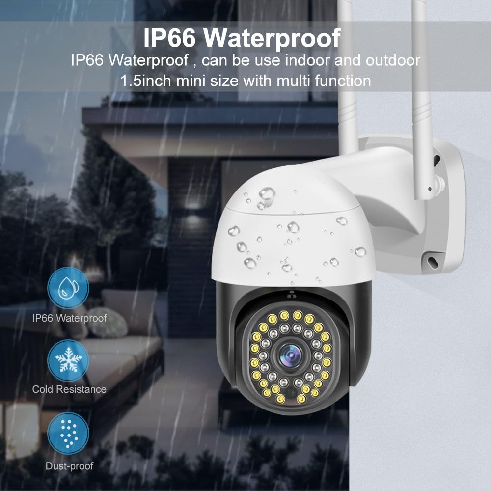 OneXsale Wireless PTZ Outdoor CCTV – 1080P WiFi Security Camera with 360° View, Color Night Vision, Motion Alerts, Two-Way Audio & IP66 Weatherproof Design 1