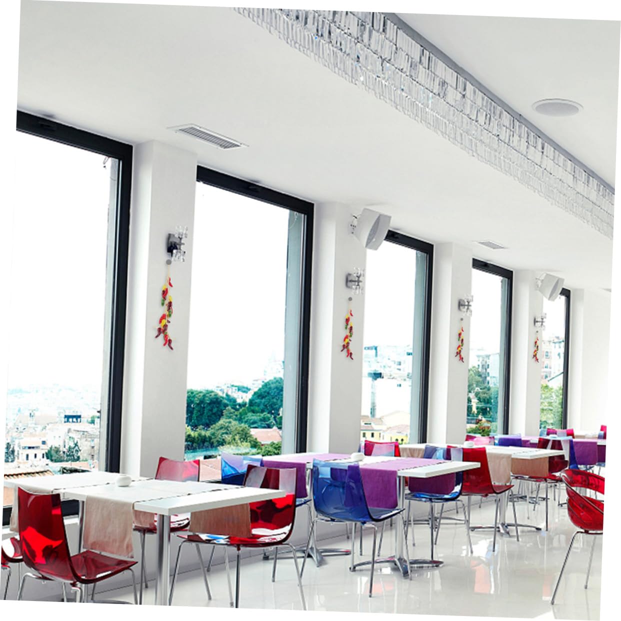 Amosfun 2 Pcs Fake Chili Skewers Mini Decor Wall Hooks Decorative Fake Red Pepper Miniture Decoration Garden Vegetable Decorations Christmas Ornaments Mini Wreath Corn Foam Charm