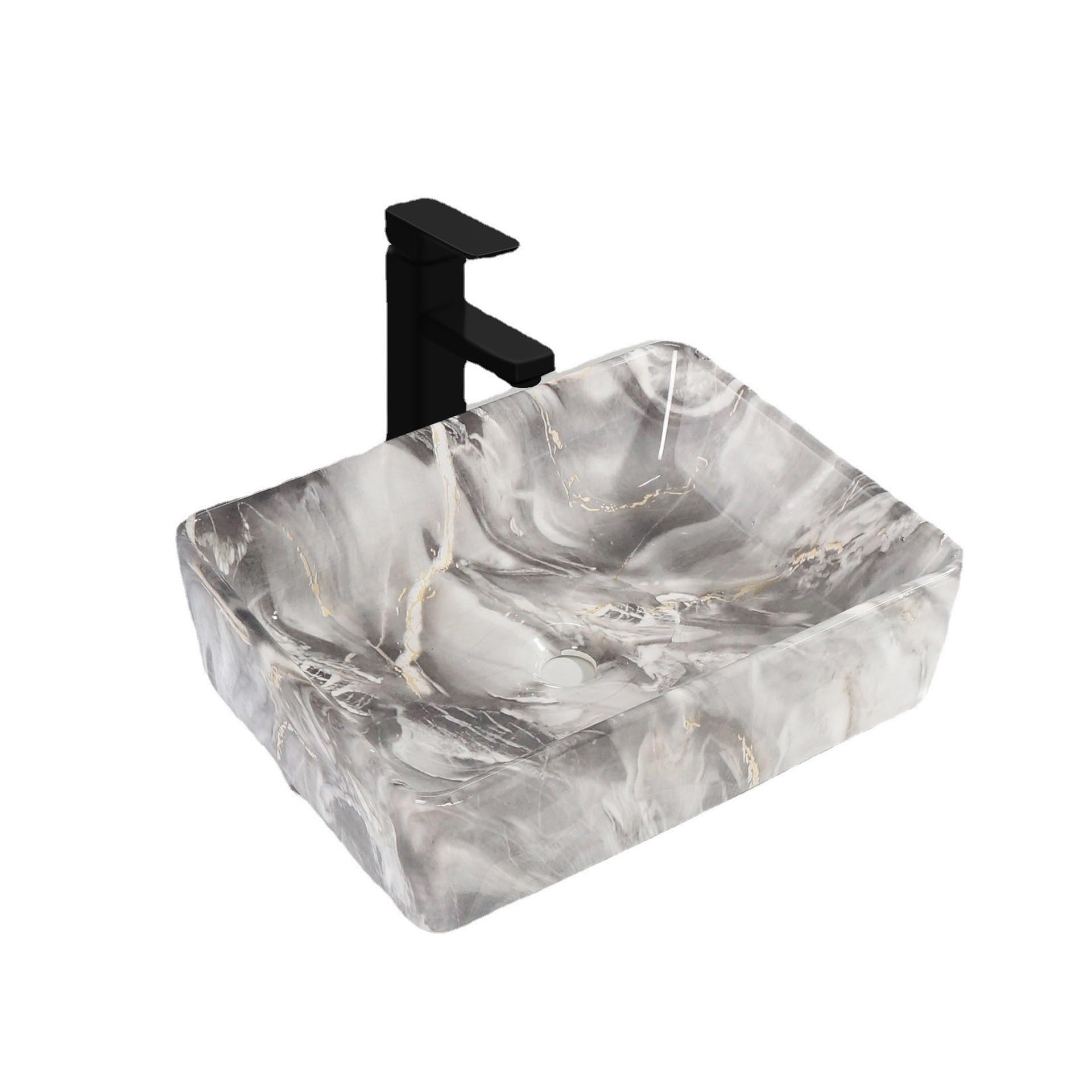 Évier de ferme en céramique carrée et lavabo de bureau haut de gamme
