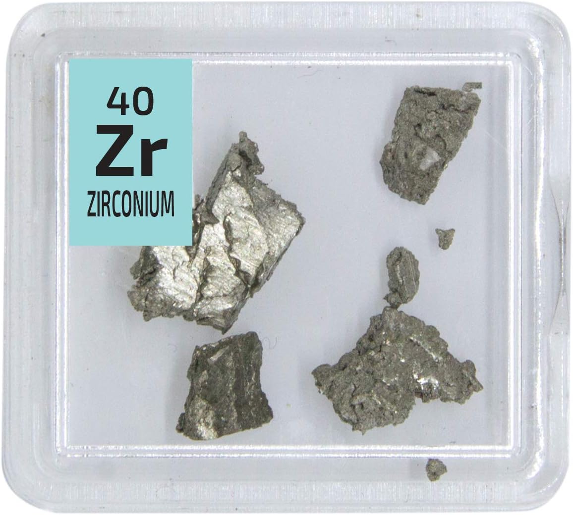 Zirconium Metal Pieces 99.99% pure element sample in a PEGUYS Periodic Element Tile.