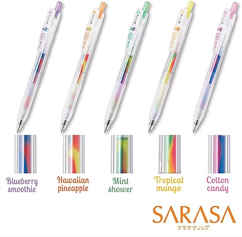 Miniatura 6 de Zebra Sarasa Clip 0.020 in Bolígrafo Color Mármol 5 Colores Set (JJ75-5C-MB)