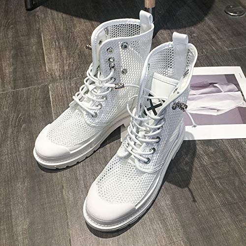 MAOMAOMDX Botas Mujer Martin,Botas De Plataforma con Cordones De Cabeza Redonda para...