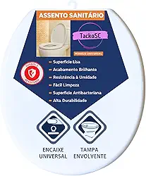 Tampa Assento Vaso Sanitário Oval Universal Soft Branco TackoSC Compatível Deca Icasa Logasa Incepa Roca Celite Ideal Standard Fiori