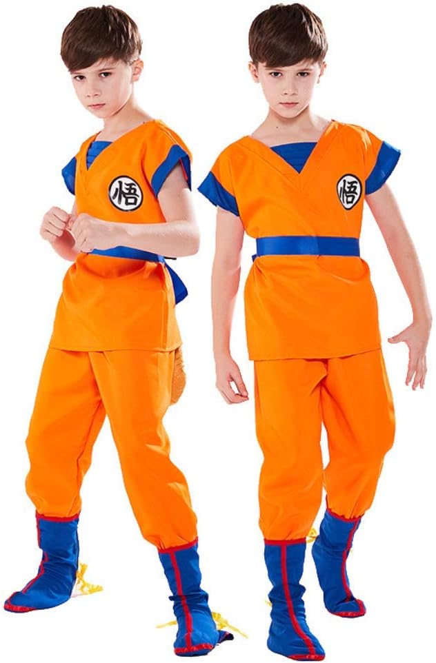 ドラゴンボール 孫悟空コスプレ衣装 しっぽ付フルセット6点セット ブーツカバー付き ドラゴンボールコスプレ 孫悟空コスプレ キッズ 子供 男の子 女の子 ユニセックス ハロウィンコスチューム Db かわいい 2 身長1 140cm Dragon Ball 人気ブレゼント Costume