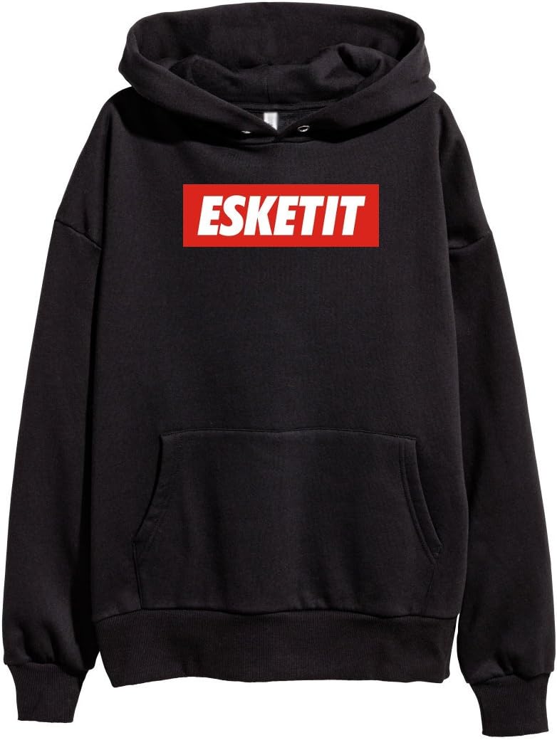 Lil Pump Esskeetit Logo Black Hoodie Hip Hop Rap Hooded Sweatshirt Black (XL)