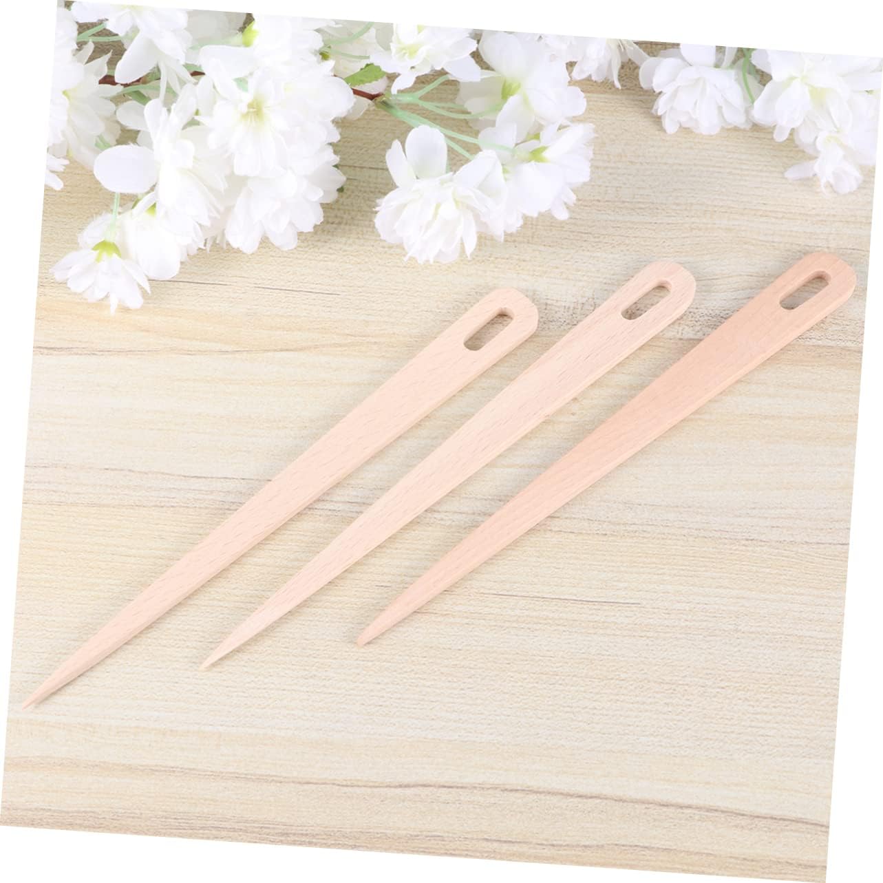 Anneome 5pcs DIY Crafts Tools Wood Weaving Crochet Needle Loom Stick Tapestry Weaving Tools for Loom