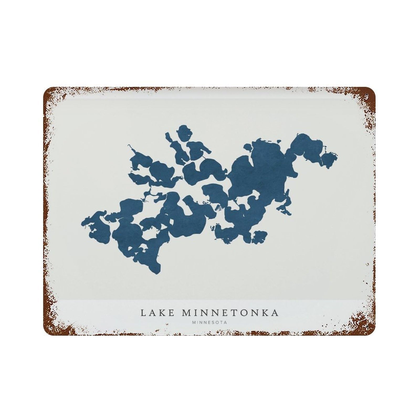 xiaoxiaoshen Lake Minnetonka Map House Minnesota (2) Wall Decor Art Metal Tin Poster Modern Home Decor Art Home Bar Shop Decorations Vintage Sign 30x40cm