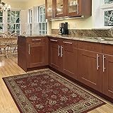 Ottomanson Ottohome-Kollektion Teppich mit Gummirückseite und persisch-orientalischem Design, 100 cm x 150 cm, Rot