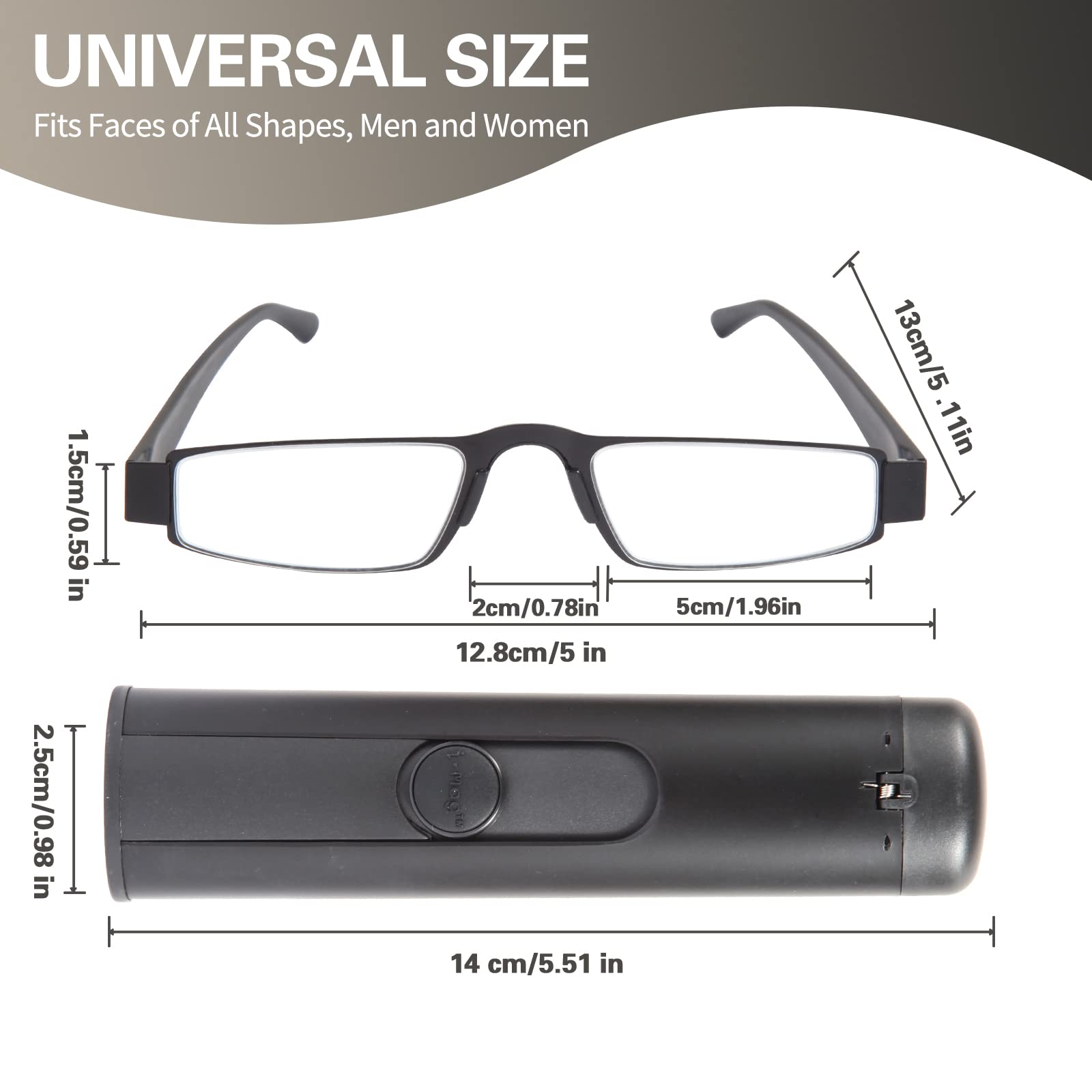 I-Mag Executive Slim Metal Reading Glasses with Slide Open Hard Case (2.00, Black) by I-Mag Reading Glasses