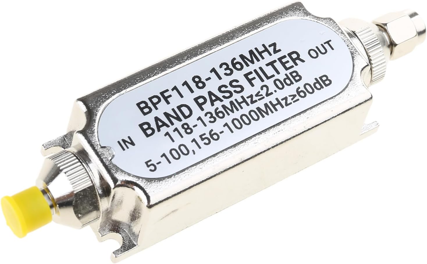 SMA BPF118 BPF118-136MHz Metal Band Pass Filter for Easy Connection of Aviation Air Frequency Bands