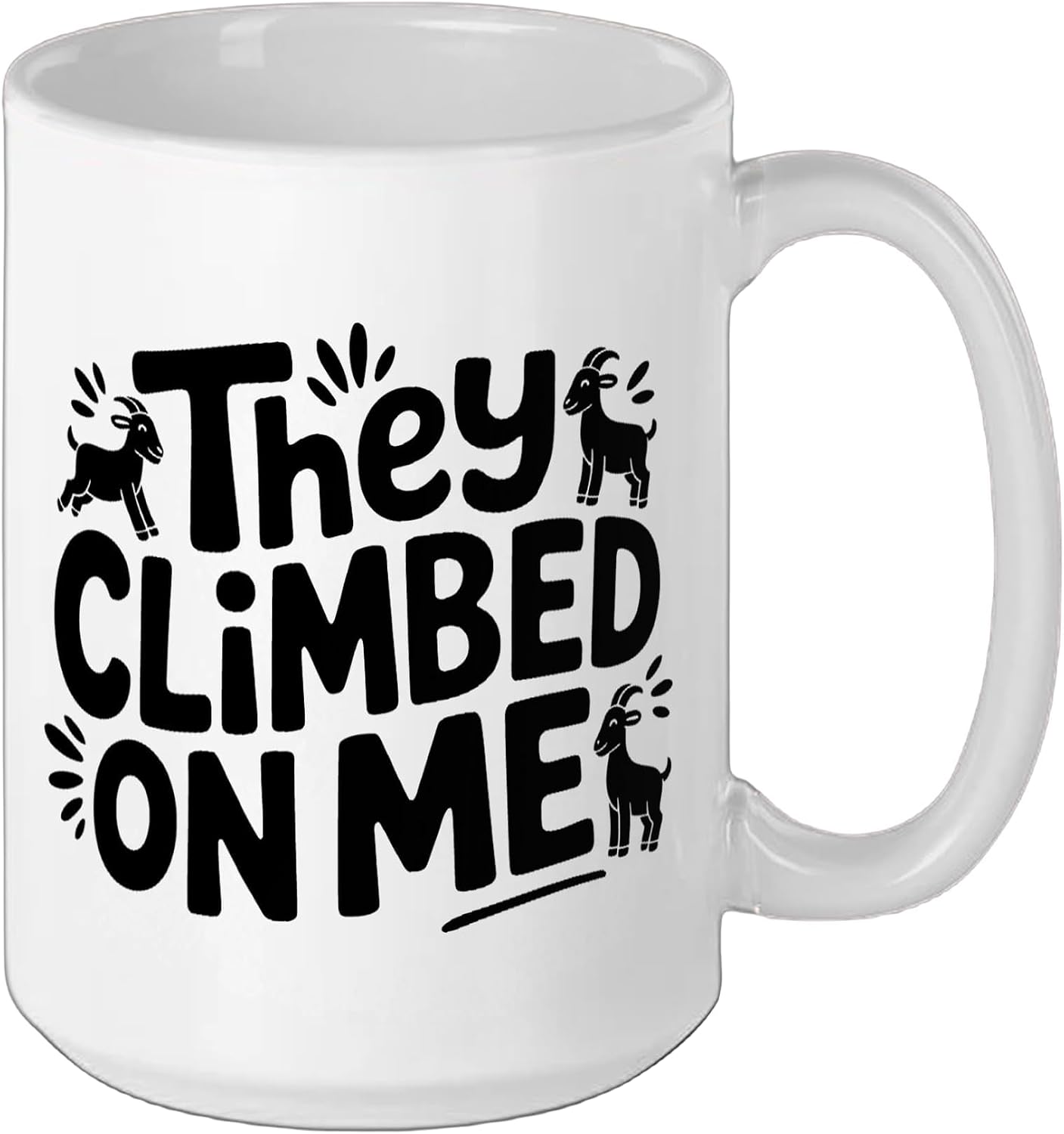 Goat Yoga Survivor Animal Climbing Back Humor Farm Funny Ceramic Mug, White, 15oz image 2