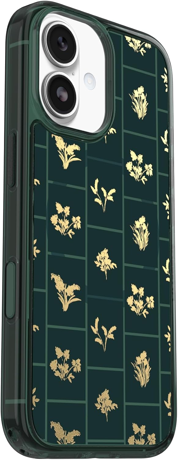 OtterBox iPhone 17 Symmetry Series Clear Case - Golden Bloom - Green - Ultra-Thin, Sleek iPhone Case, MagSafe with Camera Control
