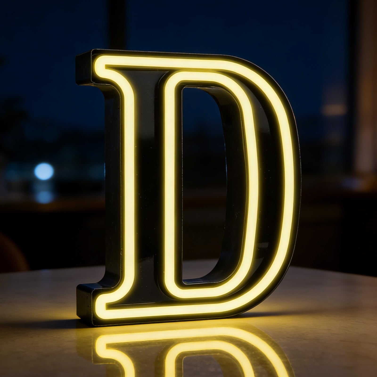 LED Letter Lights, Light Up Letters D, Alphabet Sign Gifts for Girls Women Party Birthday Decorations Valentine Wall Table Decor Battery Operated (D)