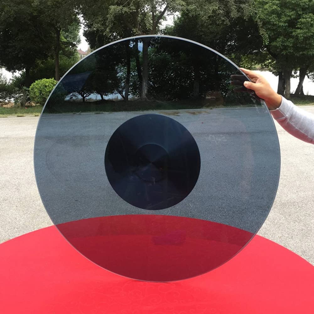 Plateau tournant en verre Lazy Susan 60 cm rond avec base en alu