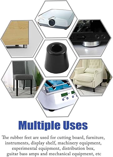 Miniatura 5 de uxcell 8pcs pies de goma parachoques muebles mesa amplificador altavoz silla patas almohadillas, D19x15xH17mm