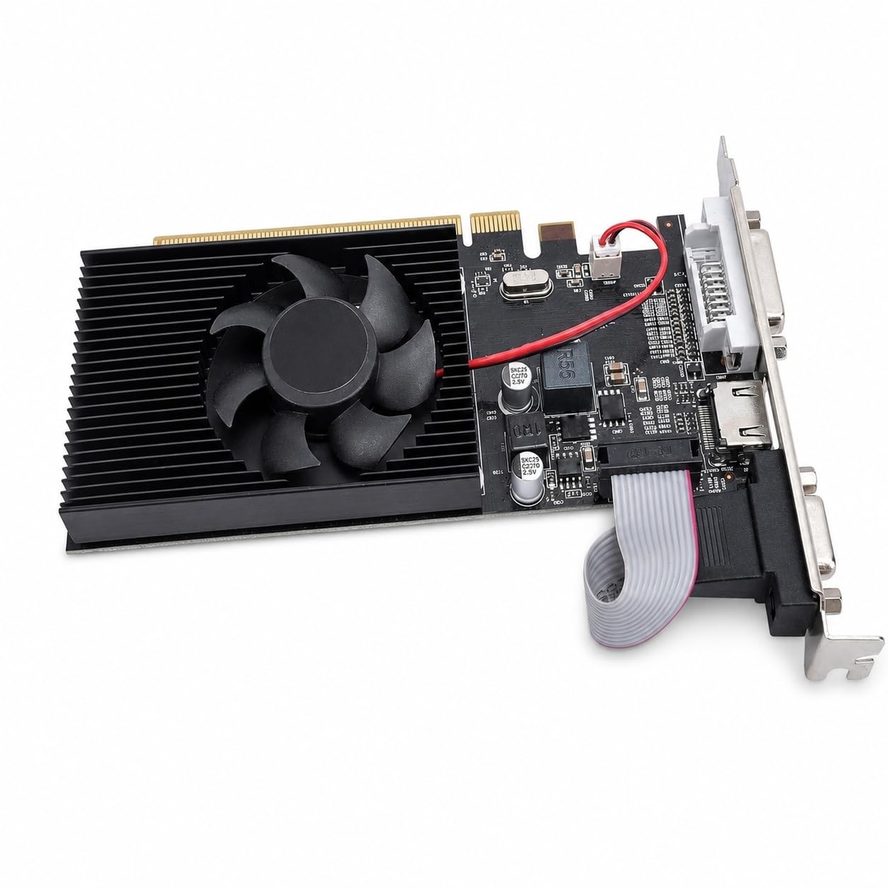 R5 230 Grafikkarte 2GB GDDR3 64-Bit, PC Video Card mit Lüfter, HDMI DVI VGA Ausgang, PCI Express 1.1 x16, Low Profile für Büro HTPC Multimedia