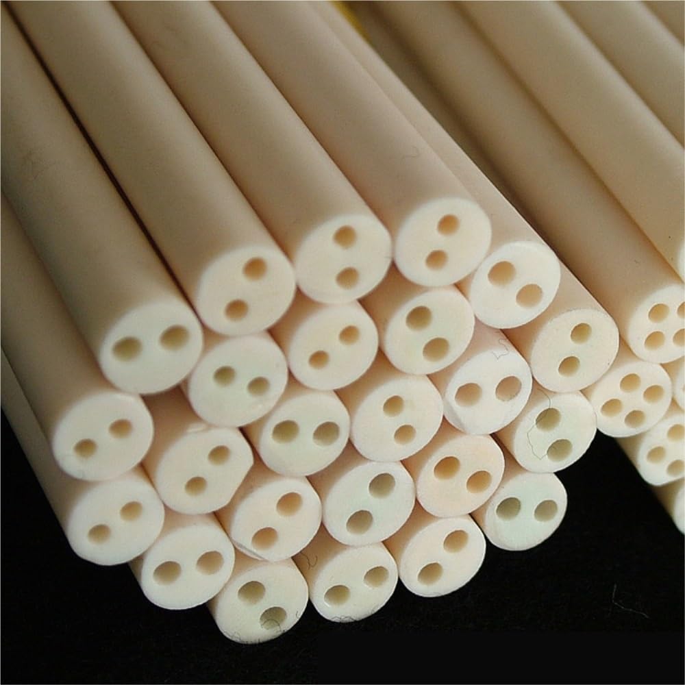 Aluminiumoxid-Keramikrohr mit Doppellöchern – 1–8 mm Außendurchmesser, bearbeitbares Keramikrohr for industrielle Anwendungen(8x2x250mm)