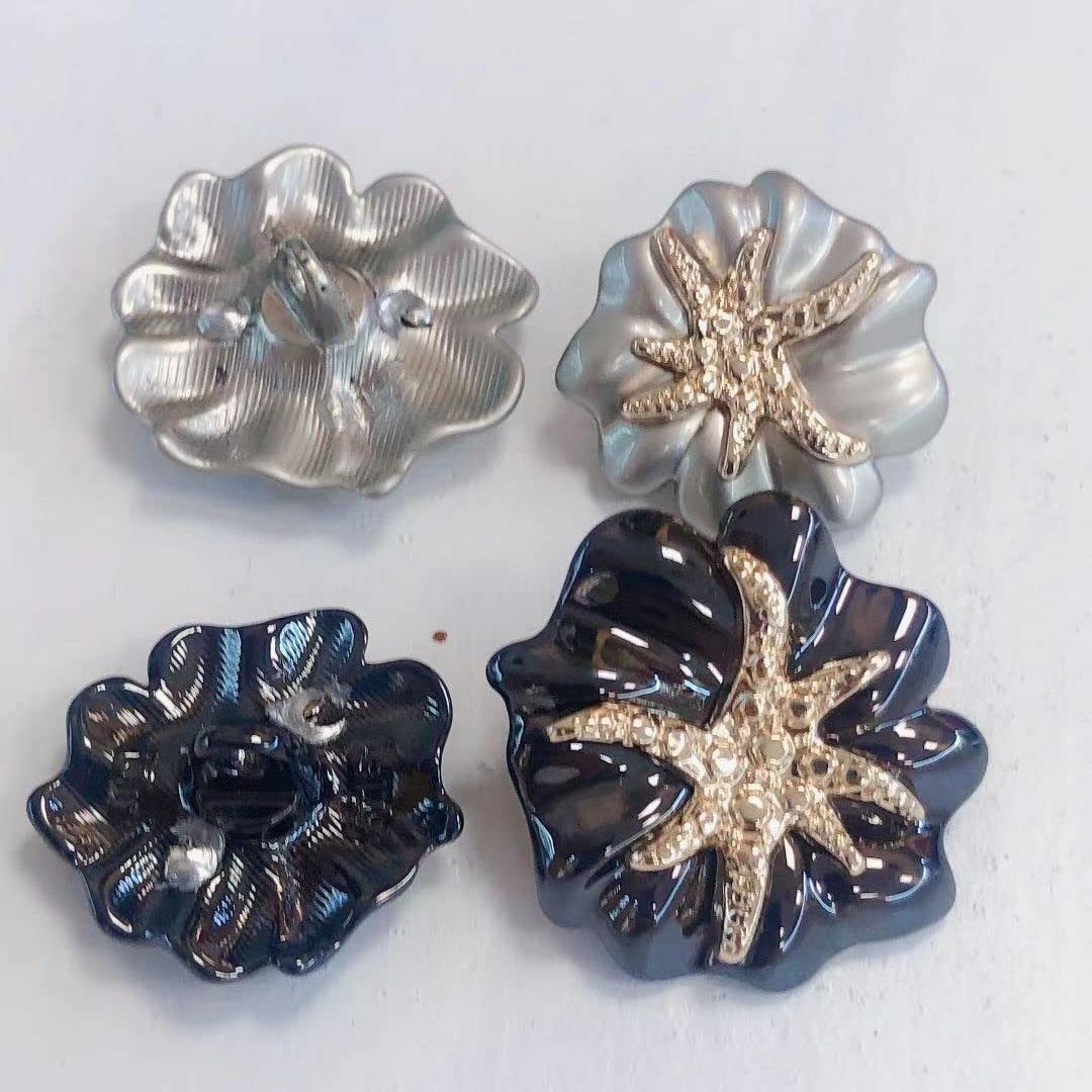 Modny metalowy guzik do ubrań, Metalowe złoto srebrne perły diamentowe guziki do odzieży damskie wiatrówka garnitur sweter płaszcz dekoracyjne robótki szycie 10 sztuk(White,25mm)