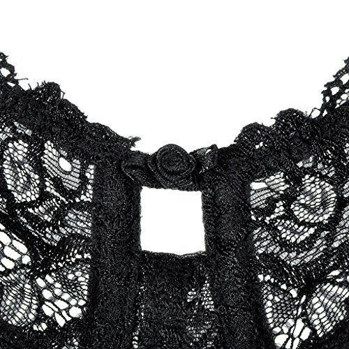 Delimira Women's Plus Size Full Coverage Underwire Unlined Minimizer Lace Bra Black 38H #TOP4