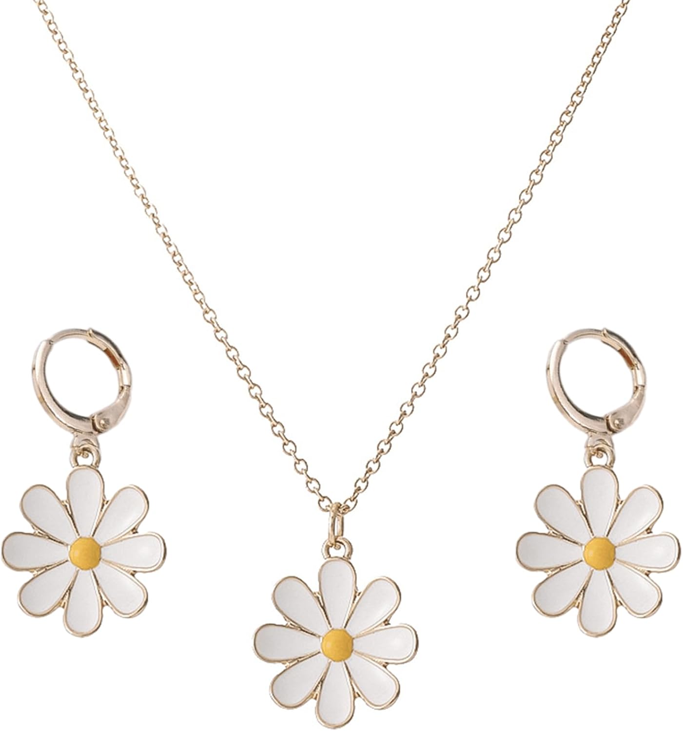 3 PCS Daisy Jewelry Set Include Daisy Earrings and Daisy