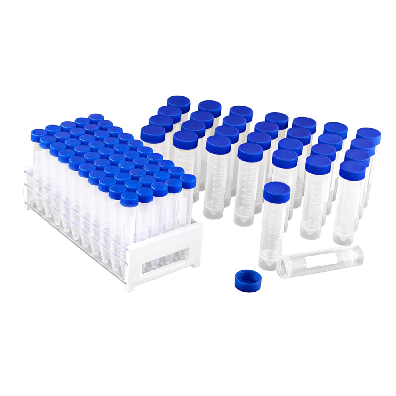 Gatuida 81 Pcs Tubes à Centrifuger en Plastique avec Bouchon Vis Rangement Étui pour Expériences Scientifiques et Projets de Loisirs
