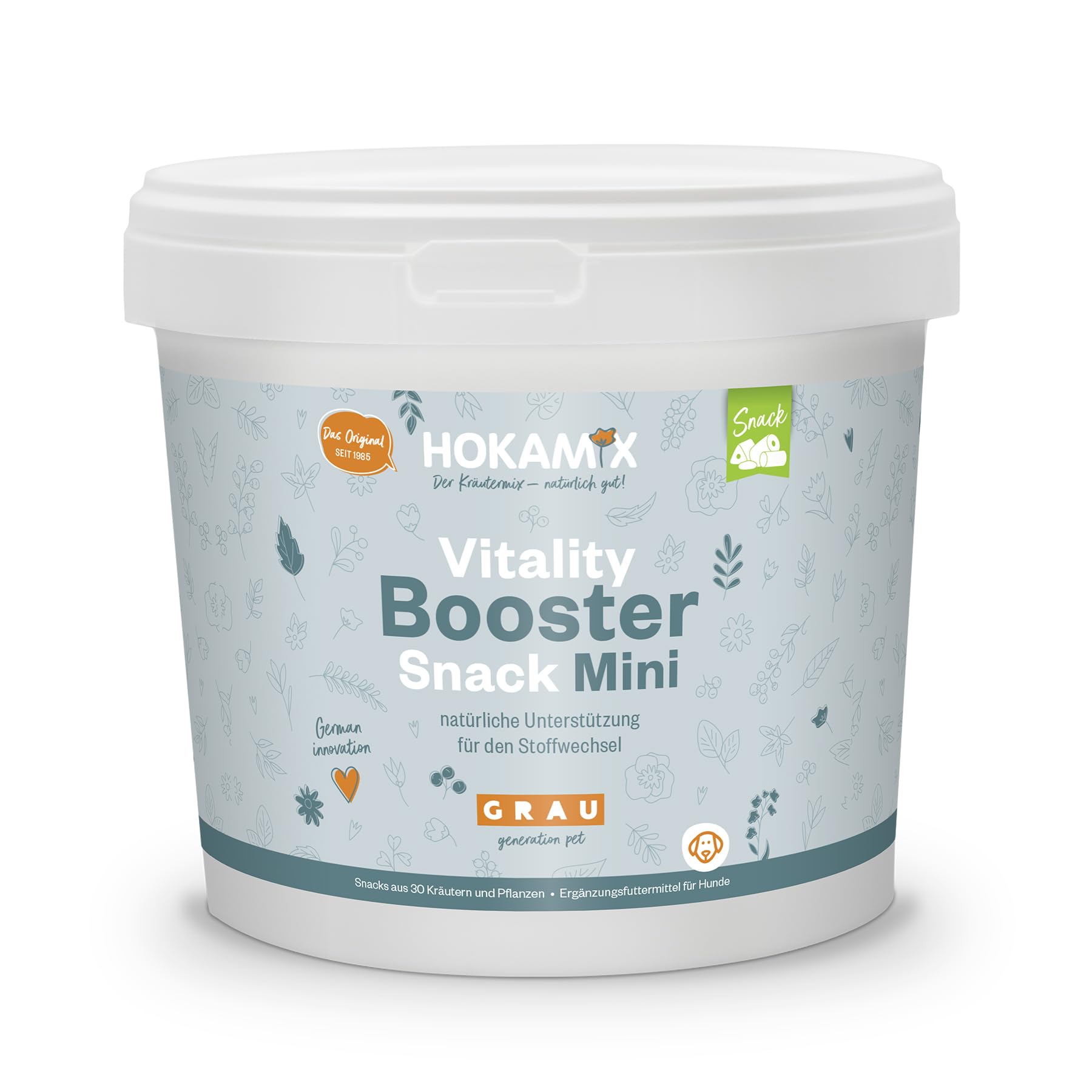 GRAU - das Original - Hokamix Vitality Booster Snack Mini, 1er Pack (1 x 4,5 kg), Ergänzungsfuttermittel für Hunde