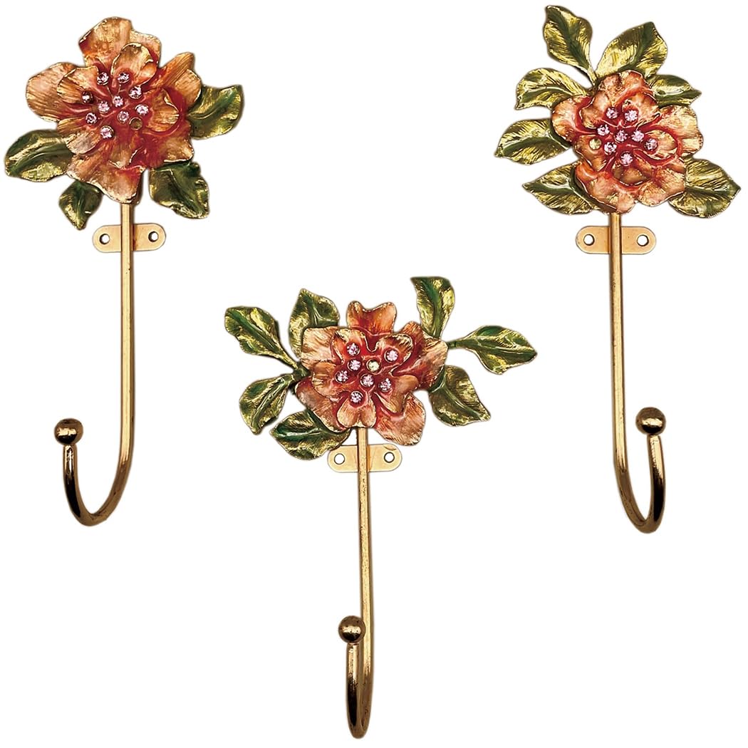 Ganci decorativi smaltati arancioni – Set di ganci da parete in lega di zinco per cappotti, chiavi e accessori (misure assortite, set da 3 pezzi)