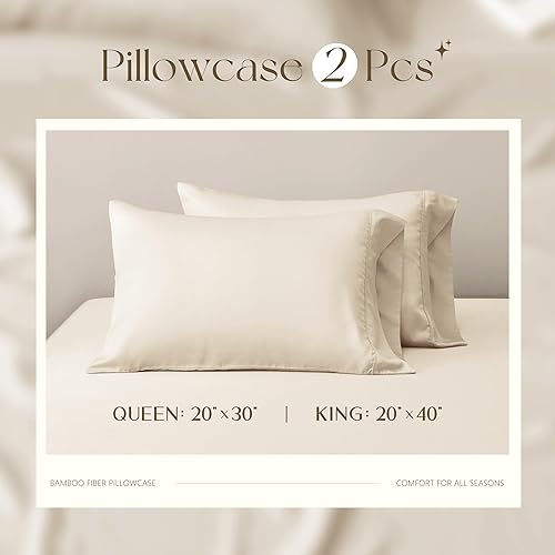 Miniatura 3 de Juego de sábanas de viscosa de bambú tamaño King, 100% orgánica, refrescante, 4 piezas, sábana de bolsillo profundo, 1 sábana encimera, 1 sábana