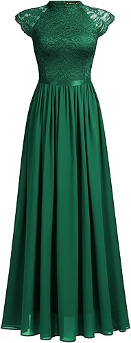 Miniatura 5 de Miusol Vestido largo formal sin mangas de encaje floral para dama de honor para mujer