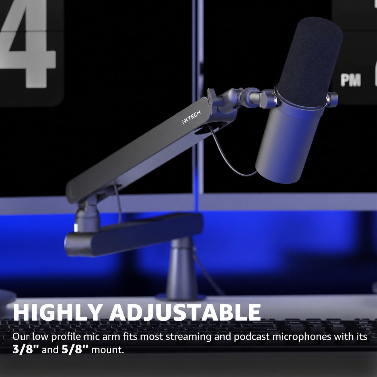 C-klem Montage Tot 1 Kg IXTECH Bras De Micro Avec Support De Bureau, Rotatif à 360°, Réglable Et Pliable, Montage Ciseaux Pour Podcast, Jeux Vidéo, Radio Et Audio De Studio, Robuste Et C-klem Montage Tot 1 Kg IXTECH Bras De Micro Avec Support De Bureau, Rotatif à 360°, Réglable Et Pliable, Montage Ciseaux Pour Podcast, Jeux Vidéo, Radio Et Audio De Studio, Robuste Et
