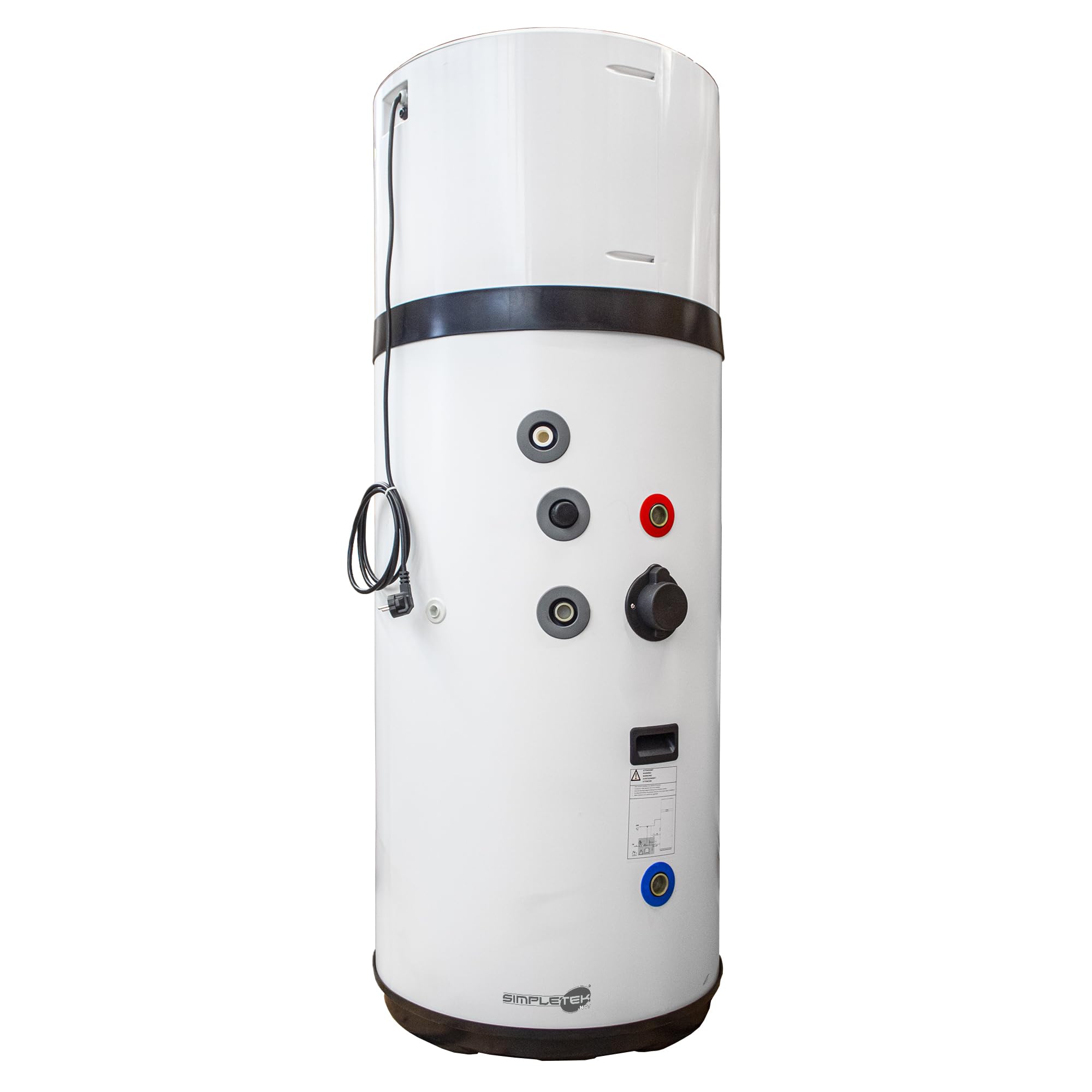 SIMPLETEK - Boiler 200 lt con Pompa di Calore Integrata Scaldacqua Elettrico per Pannelli Solari 1820W Ideale per Fotovoltaico Ecologico Domestico