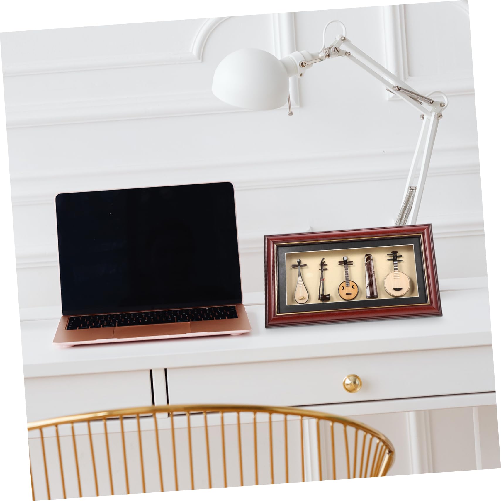 Ciieeo Set di Strumenti Musicali Folk Mini Realistici 5 Pezzi | Set 1, Legno Plastica Pvc, Atmosfera Artistica e Musicale, per Ristoranti e Decorazione da Tavolo