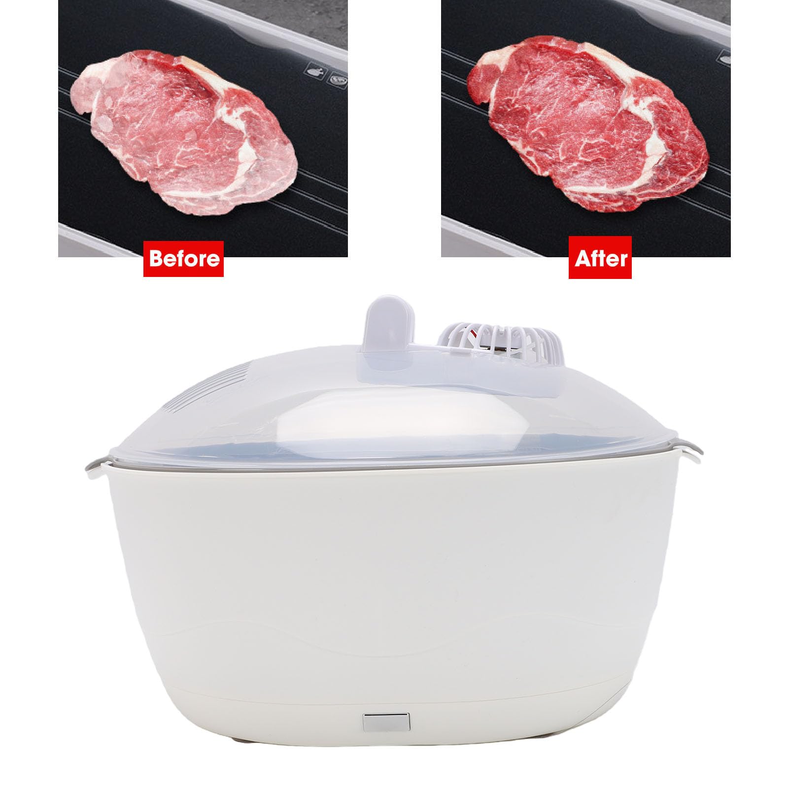Asixxsix Vassoio Scongelamento Elettrico per Carne Congelata, Plastica
