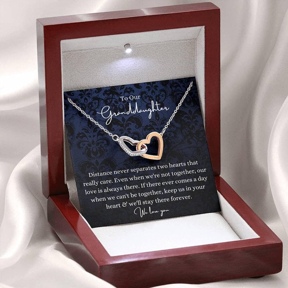To My Granddaughter Necklace, Granddaughter Gifts From Grandma Grandmother Or Grandpa Grandfather, Granddaughter Necklace Love Gift For Adults Or Girls On Birthday, Wedding, Christmas