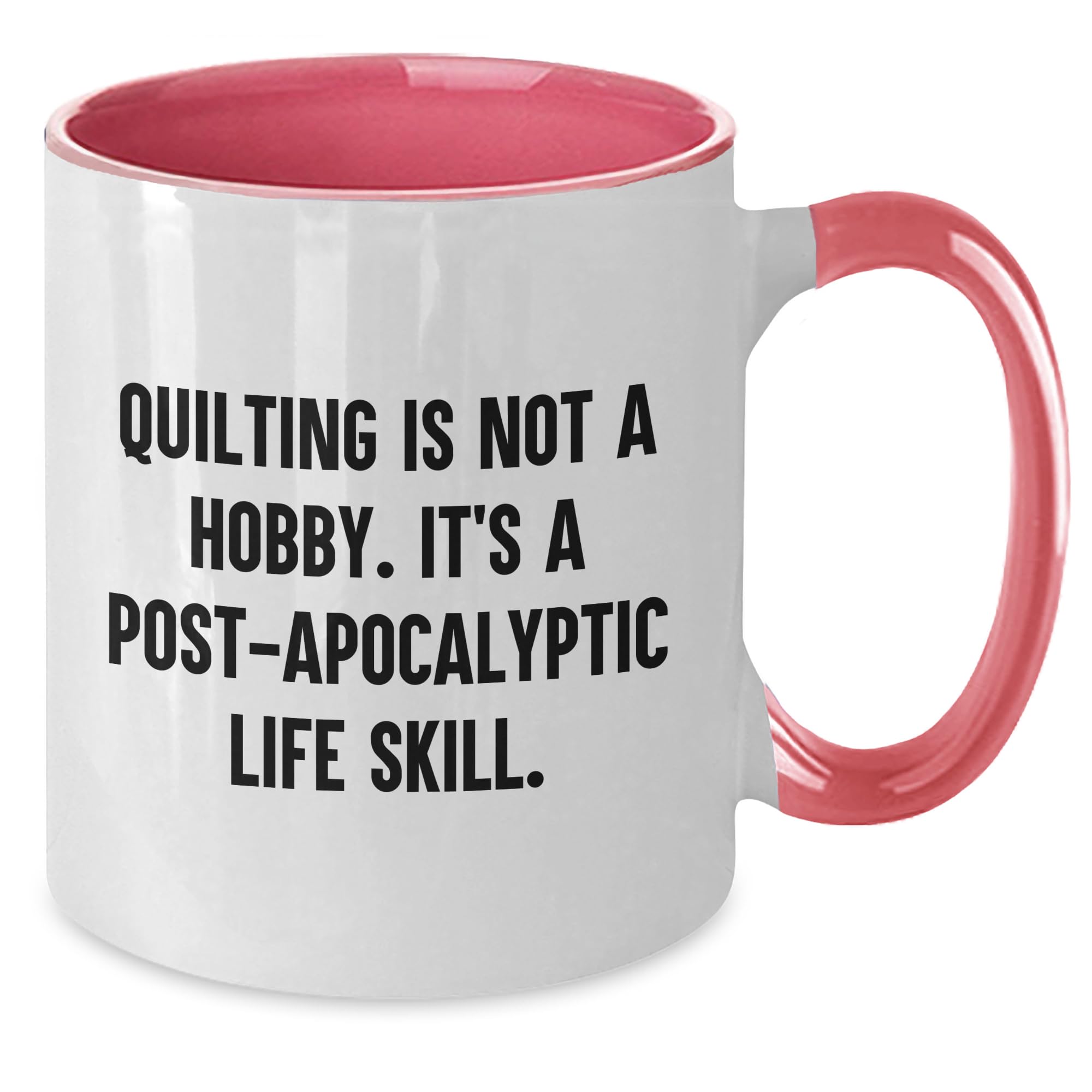 Quilting Quirk Two Tone Coffee Mug, Quilting Gifts for Her, Funny Quilting Quote, Birthday Idea