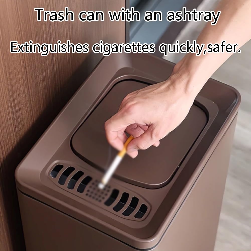 zktoermn Outdoor Rectangular Soot Column, Metal Trash Disposal Receptacle, Vertical Cigarette Pedicle for Home Office Restaurant Lobby Store(Gray,30x20x65cm)