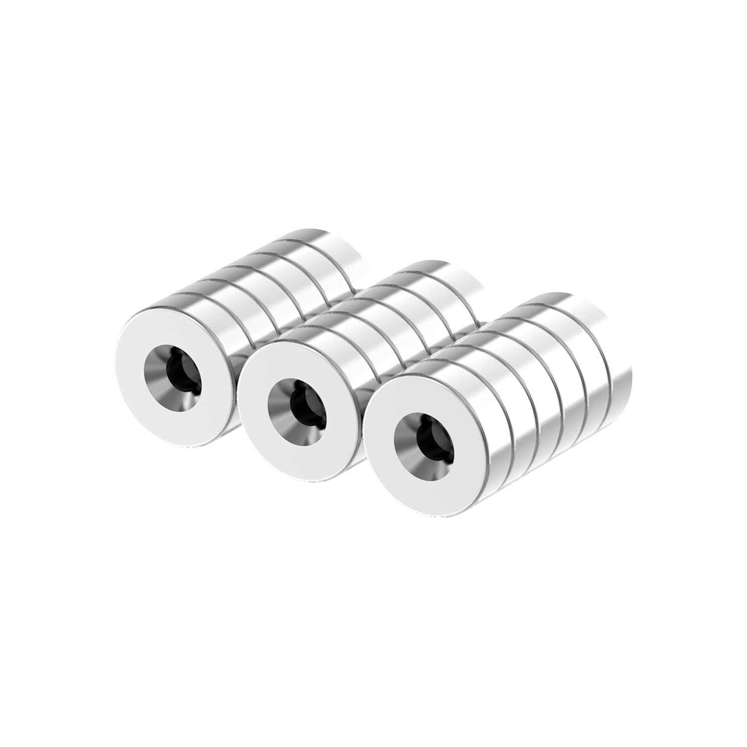 Powerful Rare Earth Ring Magnets, N52-5/8 D x 3/16" H W/#6 Screw Countersunk Hole Magnet - 18Pack, Super Strong Neodymium Mounting Magnets with Countersunk Hole for Tool, Crafts, Cabinet