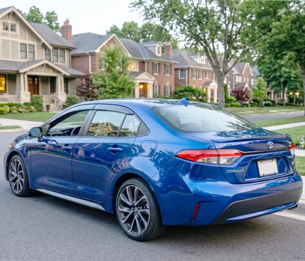 Image of 2019-2026 Tape-On Rain Guards for Toyota Corolla Sedan Side Window Visor Deflectors L LE SE XLE XSE FX Hybrid, Durable Tinted Vent Shades 2020 2021 2022 2023 2024 2025