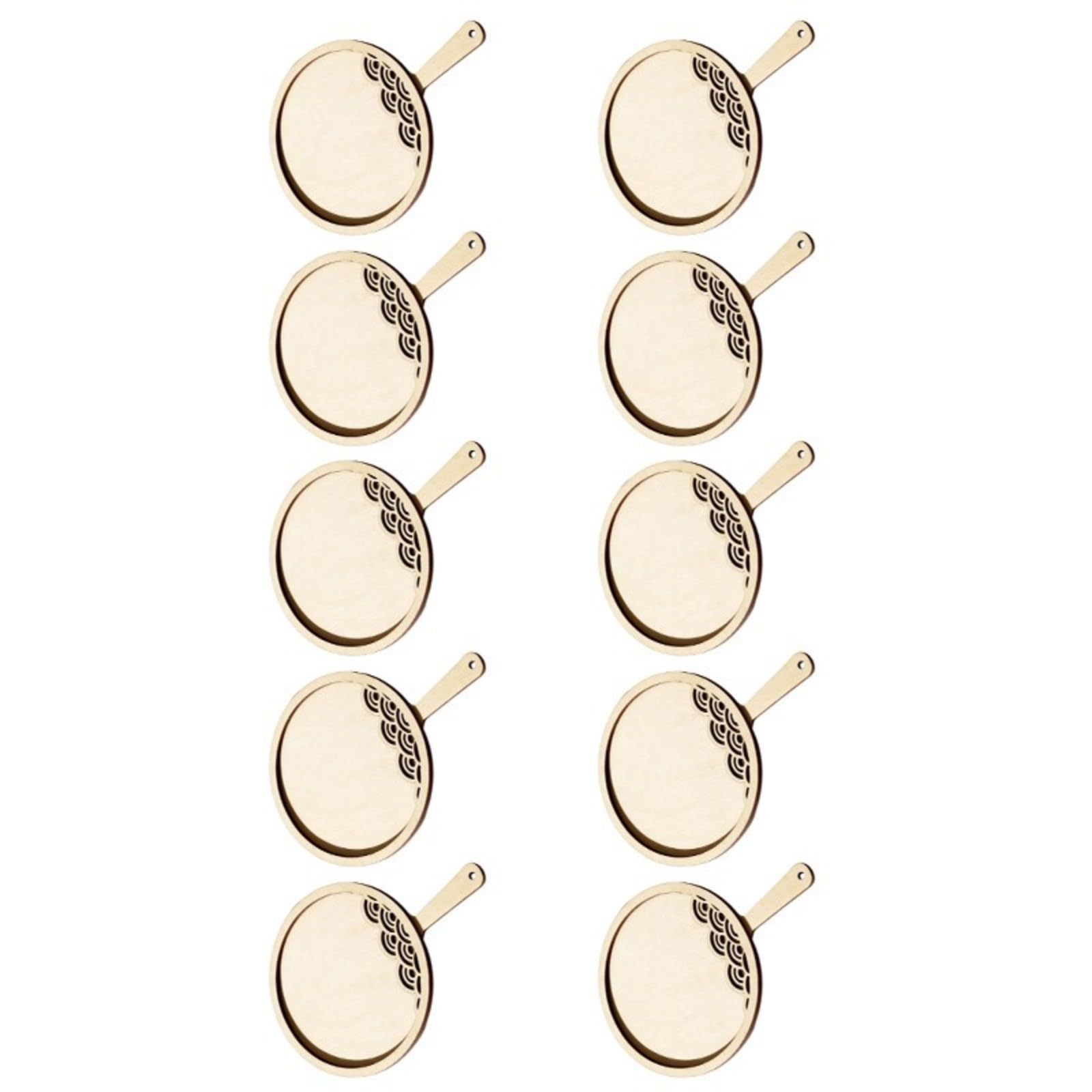 carotoe 10Pcs Unpainted Wooden Handheld Fan Unfinished Wooden Fan Shape Cutout for Art Painting and Classroom Art Project Ancient Fashion