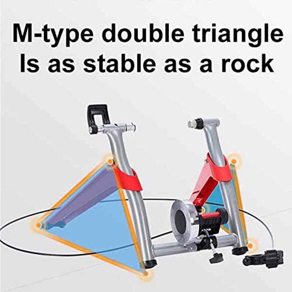 Exercise Bicycle Trainer Stand Indoor Magnetic Resistance 6 Levels Adjustable Wire Control Fold Home Sport Fitness Noise Reduction Stationary Exercise Steel Frame