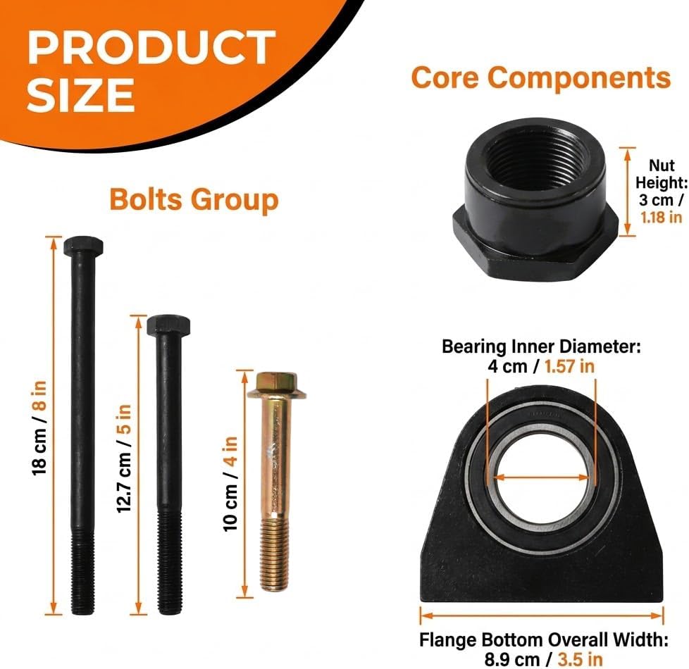 Front Track Bar & Sector Shaft Brace Kit - Compatible with 2018-2023 Jeep Wrangler JL 2/4 Door, Steering Support & Frame Side Mount Reinforcement