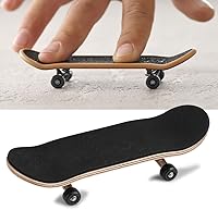 Vista 6 de Patineta de dedo de madera, rueda de rodamiento de stent, juguete novedoso para reducir la presión, regalos para niños (negro)