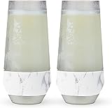Host Champagne Freeze Stemless Chilling Wine Glasses, 9oz Set of 2, Freezer Cooling Cups, Insulated Flute Gifts for Women, For Mimosas, Prosecco and Bubbly, Marble 2 Count (Pack of 1) Marble