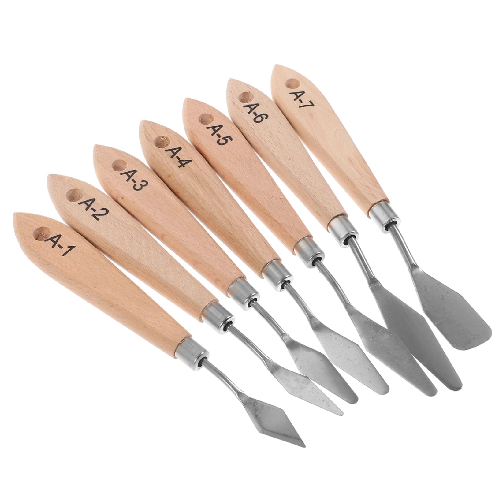 Angoily 4 Sätze Teiliges Malmesser Mit Ergonomischem Holzgriff Mischwerkzeug Für Öl Und Acrylmalerei Für Künstler Und Projekte 7 Stück * 4