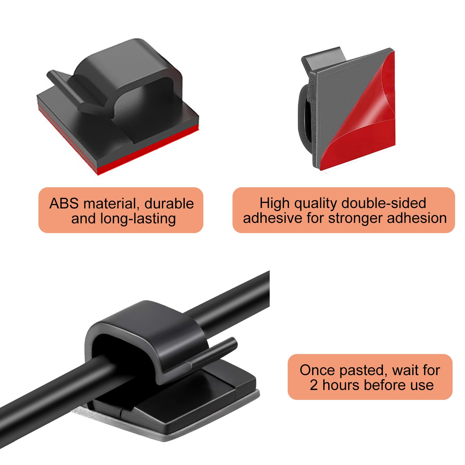 Organizador De Cables Con Velcro Autoadhesivo - 100 Piezas, 90x30 Mm, Reutilizable, Para Escritorio, TV, PC