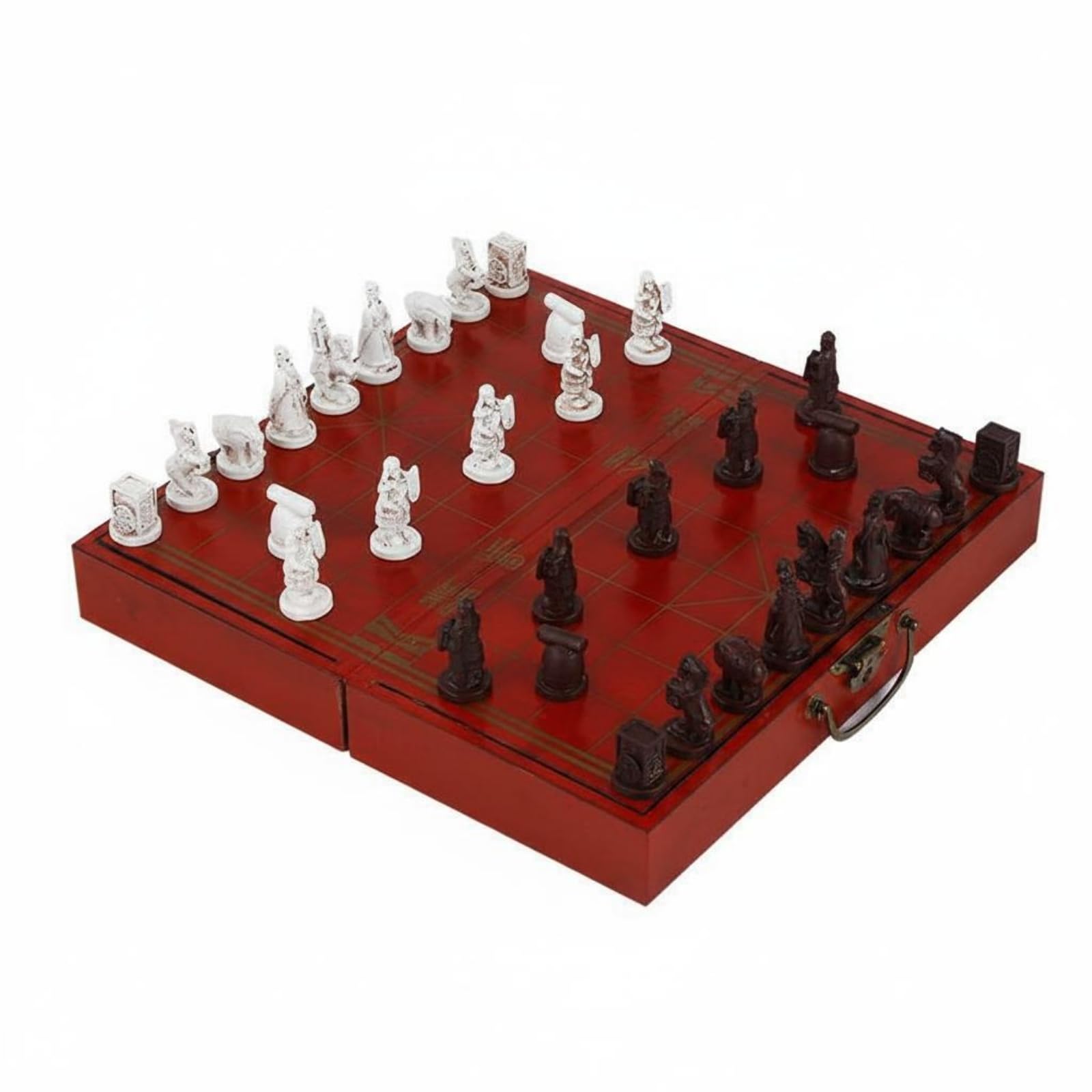 Souvenir Gift Terracotta Warrior Chess Set Travel Friendly 3D Chinese Chess Set for Travelers, Medium Terracotta-picture-39