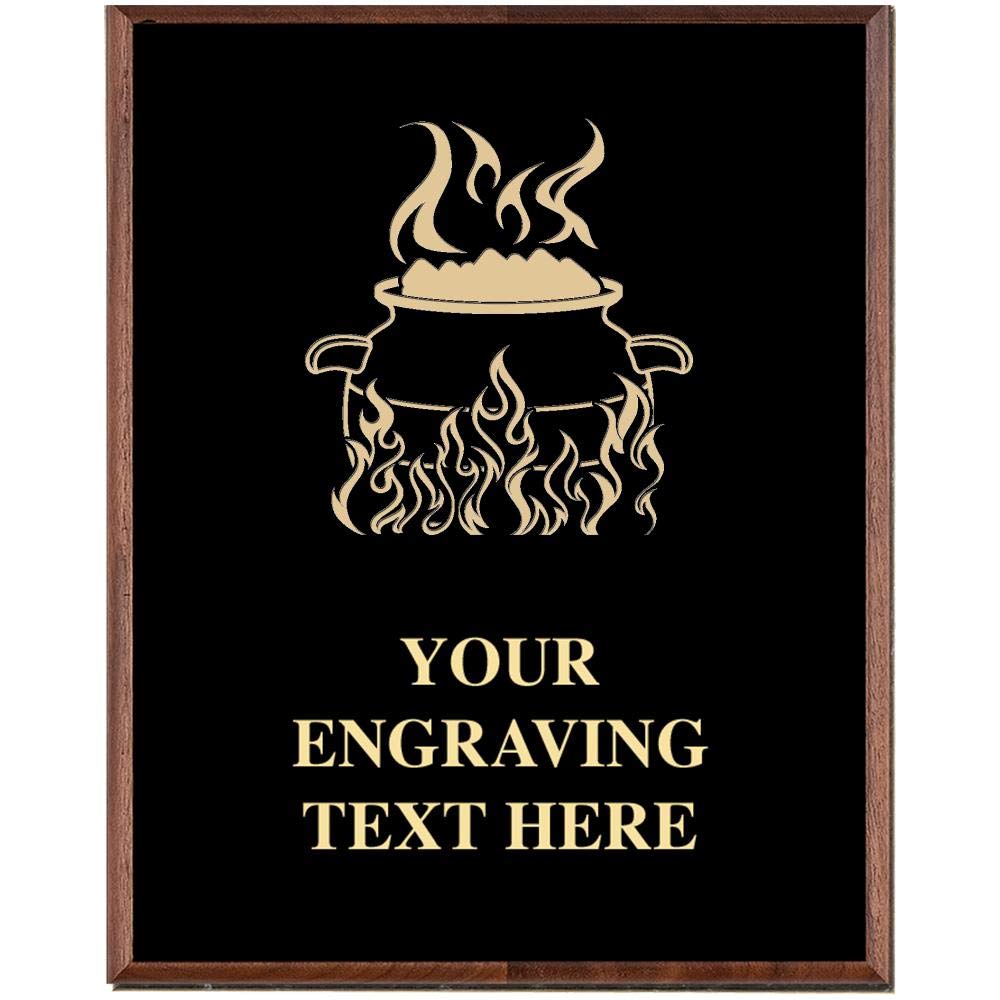 Cooking Plaques, Custom Engraved Chili Pot Chili Cook Off Trophy Plaque Award, Great Customizable Cooking Gift Prime