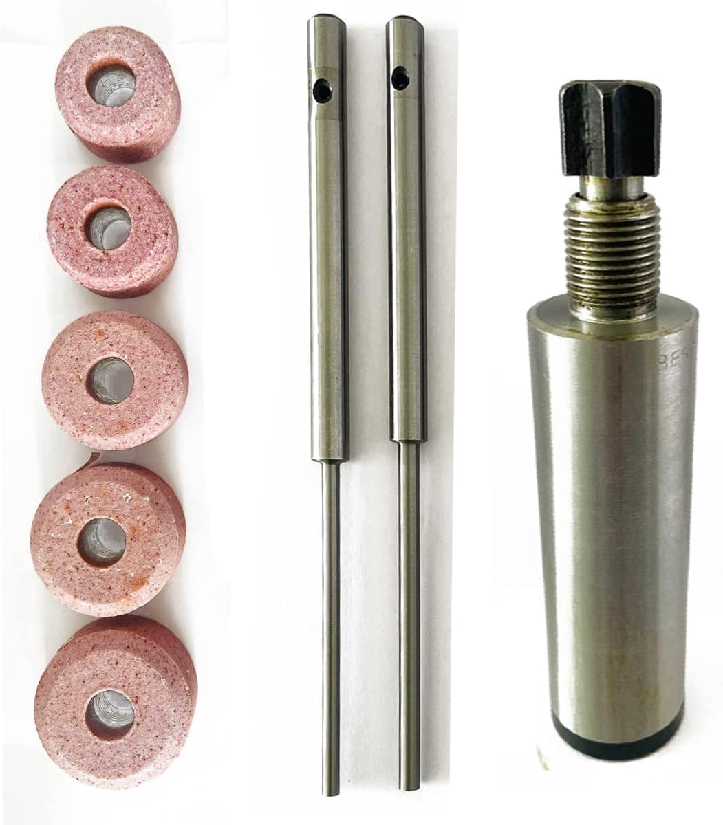 PRESIZE® Valve Seat Grinder Sioux Stone Holder with 2 Pcs Sioux Grinding Stem Pilots with 5 Stones (Special Combo of 11/16" inches Thread)