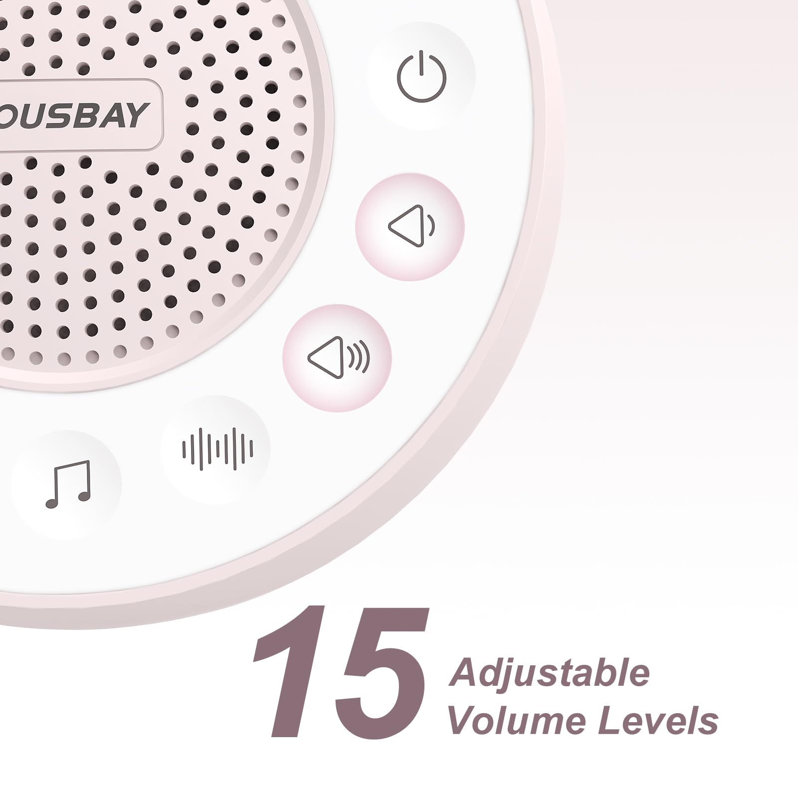 Housbay - Weißes Rauschgerät mit 31 Hi-Fi-beruhigenden Sounds, 5 W Hochleistungs-Lautsprecher, einfache Lautstärkeregelung, Schlaf-Timer, Sound-Maschine für Baby, Kinder