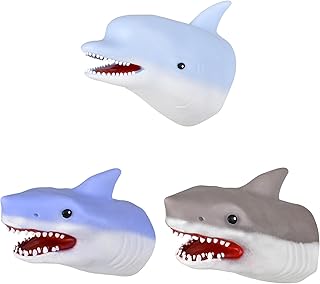 Set of 3 Ocean Animal Hand Puppets – Forest & Twelfth 6” Interactive Hand Puppets for Kids, Aquatic Animal Head Funny Hand Puppets for Imaginative Play, Ideal for Bath, Pool, and Ocean Play, Ages 3+